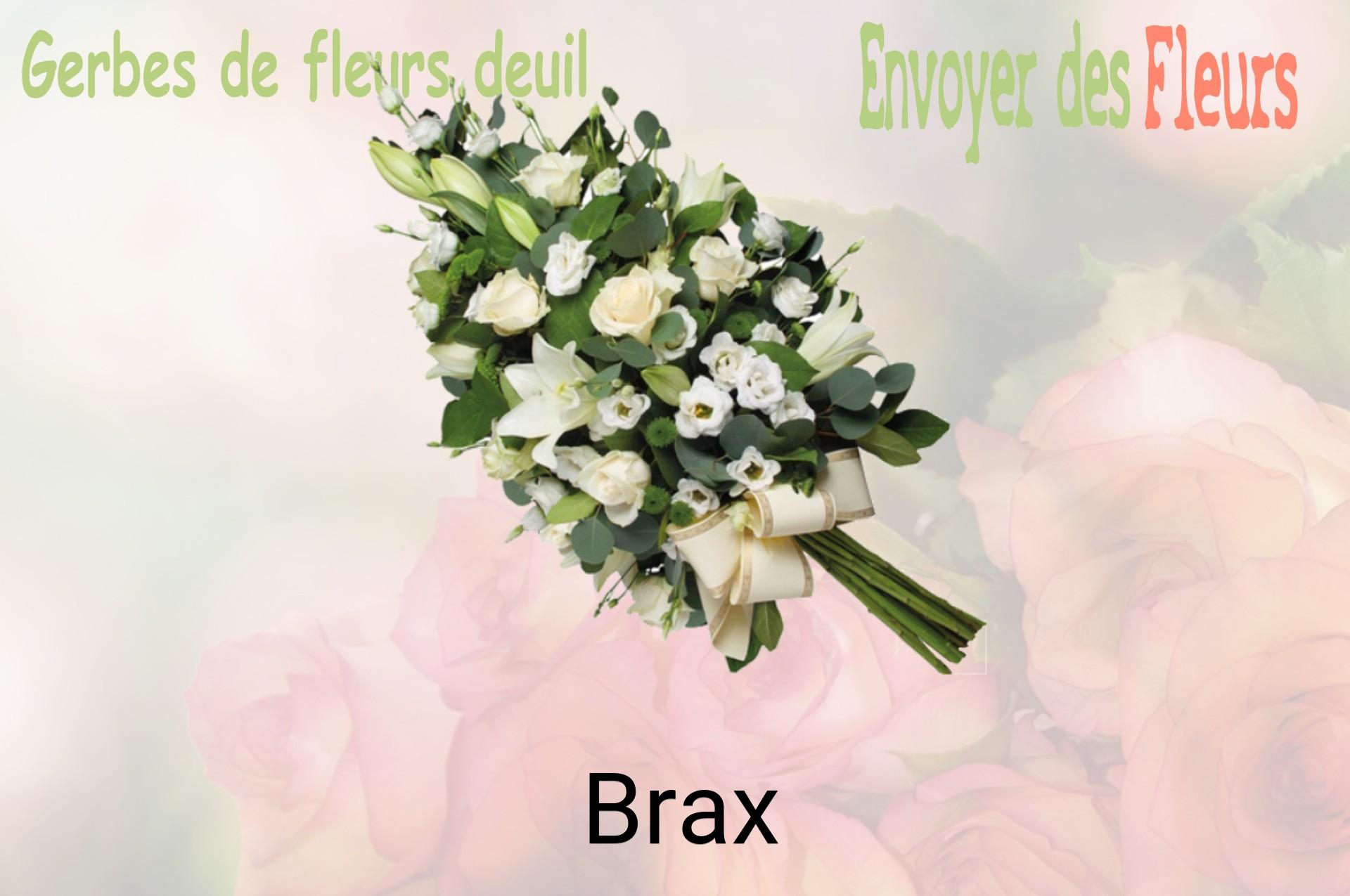 Gerbe de fleurs de deuil livrée à Brax